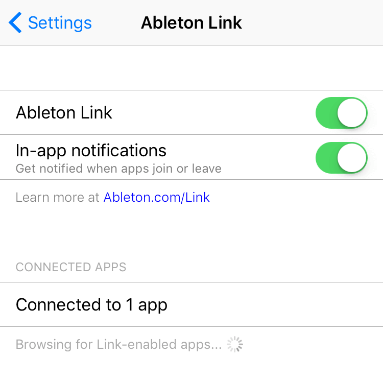 Ableton Link screenshot