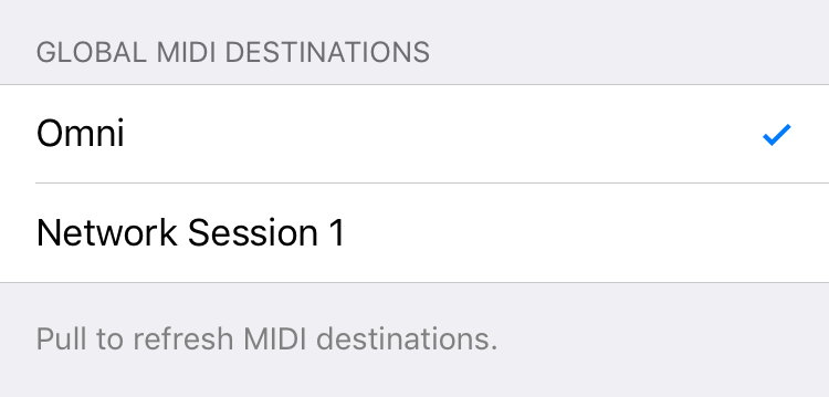MIDI global destinations