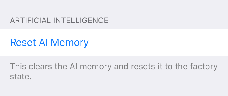 Reset AI Memory screenshot
